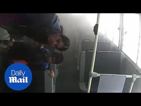 Astonishing footage shows passengers&#039; miracle escape from bus crash